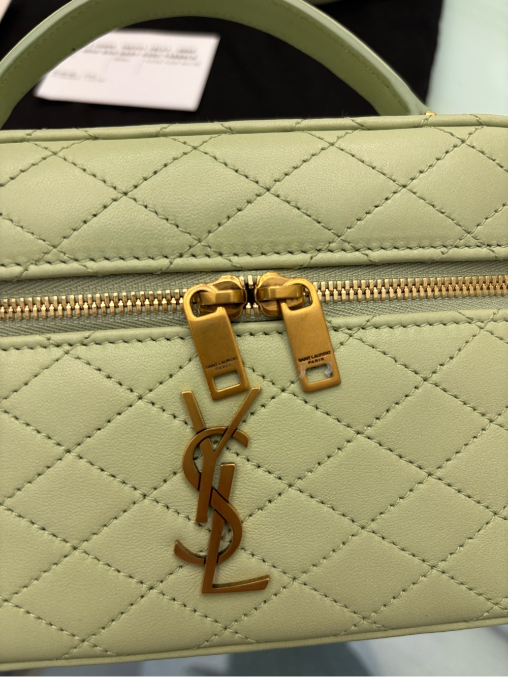 BNWT Authentic Saint Laurent Gabby Vanity Bag — Misty Jade with Gold Hardware - Picture 8 of 12